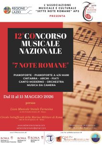 12° Concorso Musicale “Concorso Sette Note Romane” e Premio Carlotta Celleno